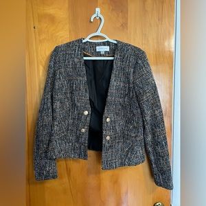 Calvin Klein women’s open front tweed blazer size 8